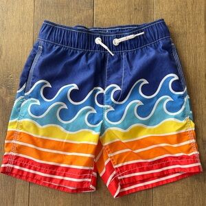 GAP Colorful Wave Pattern Boys swim shorts-size small (6-7)